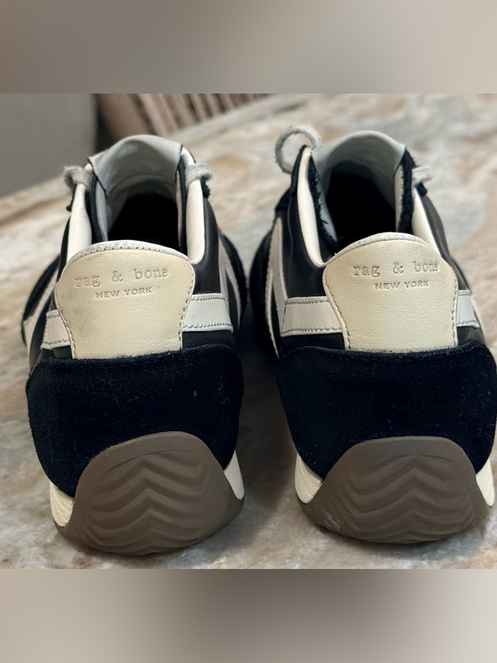 Women’s RAG & BONE Retro Runner Slim black sneakers- Size 39 - Picture 7 of 10